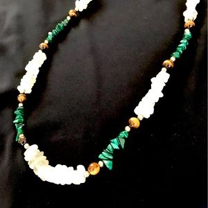Malachite and quartz necklace
